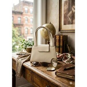 Guess Handbag Off White/Cream Colored Hexagonal Vintage Small Y2K